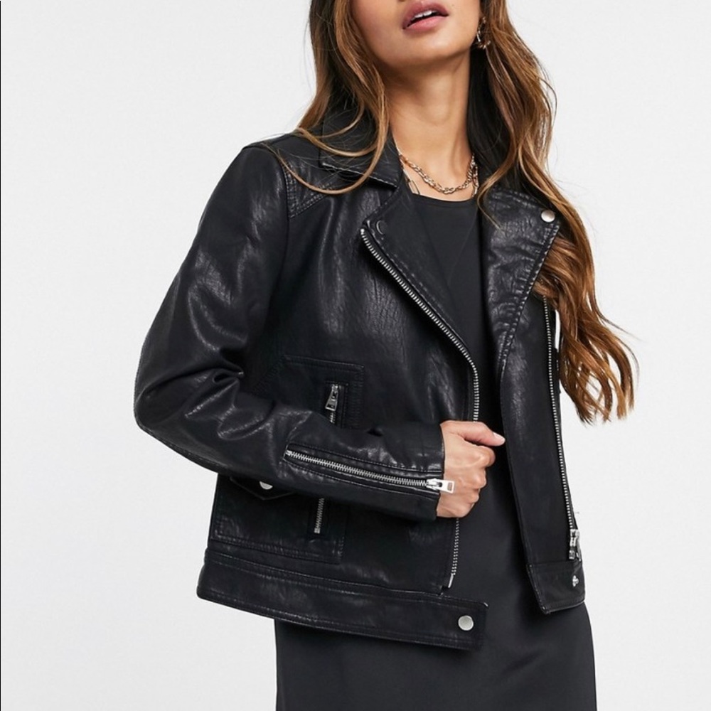 Black topshop leather jacket